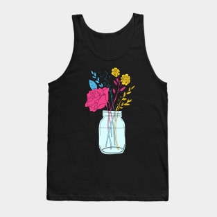 Pansexual Pride Flower Bouquet Tank Top